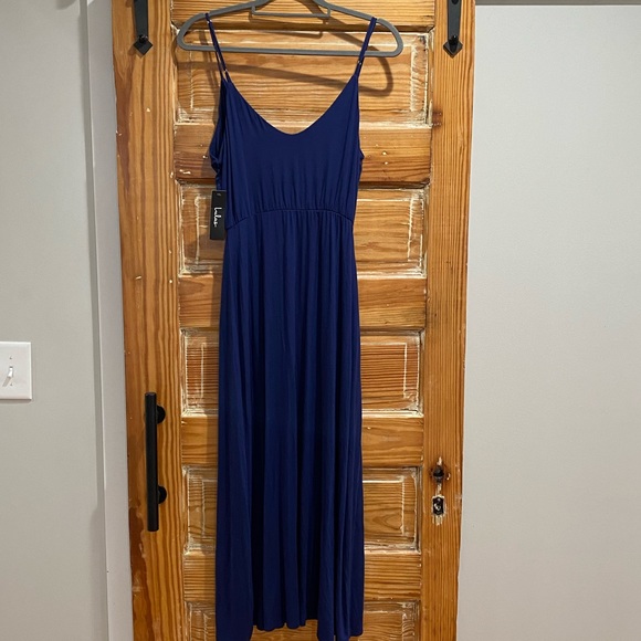 Lulu’s navy strappy midi dress with tags - Picture 2 of 4